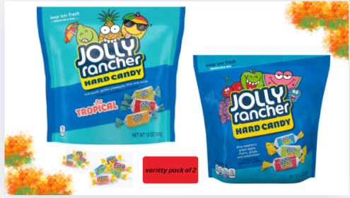 JOLLY RANCHER Hard Candy Variety Pack, Original 14 oz Bag & Tropical 13 oz Bag, Assorted Fruity Flavors, 2 Pack