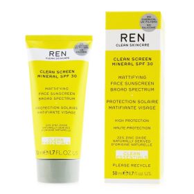 REN - Clean Essentials Clean Sreen Mineral SPF 30 Mattifying Face Sunscreen Broad Spectrum (High Protection) 4443/246821 50ml/1.7oz