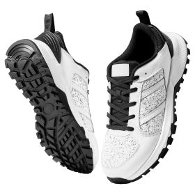 Cross Training Shoes, M Width Sneakers US Size 8, Wide Toe Box Shoes with Arch Support & Adjustable Lace-up, Training Shoes for Running, Gymnasti (Color: White, Shoe Size: US 8)